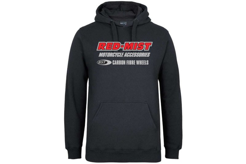 RED-MIST / BST Logo Classic FLEECY HOODIE Red/Grey Print