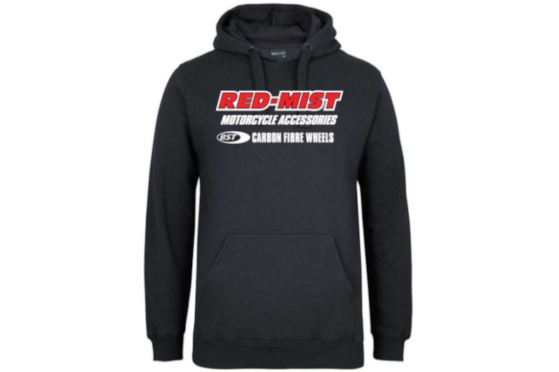 RED-MIST / BST Logo Classic FLEECY HOODIE Red/White Print