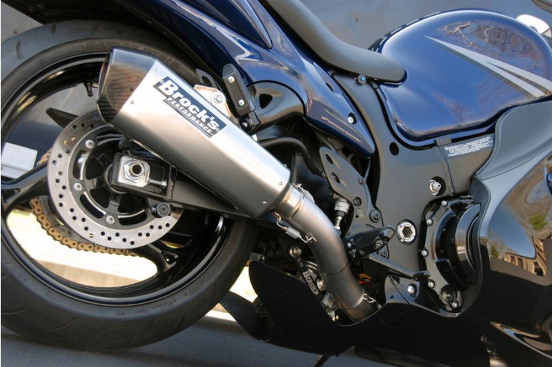 Brocks CT Single Full System w/ 16" QuietKore Muffler Suzuki Hayabusa (08-20)