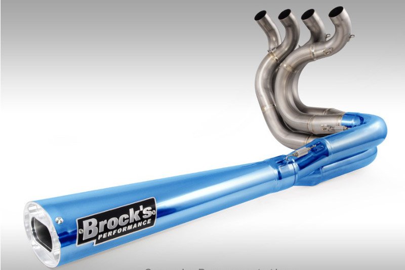 Brocks TiWinder Blue Full System w/ 18" Muffler Race Baffle Suzuki Hayabusa (99-25)