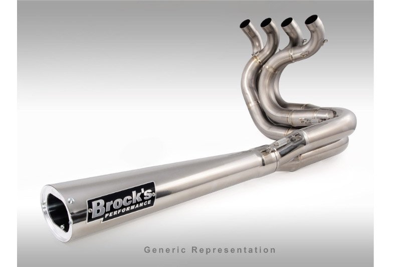 Brocks TiWinder Polished Full System w/ 18" Muffler Street Baffle Suzuki GSX-R1000 (05-06)