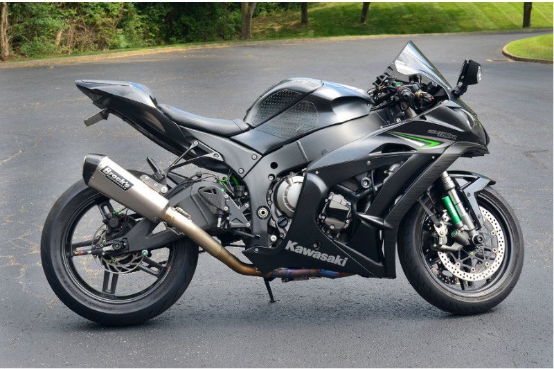 CT Single Full System w/ 16" QuietKore Muffler Kawasaki ZX-10R/RR (16-25)