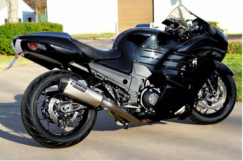CT Single Full System w/ 16" QuietKore Muffler Kawasaki ZX-14/R (06-25)
